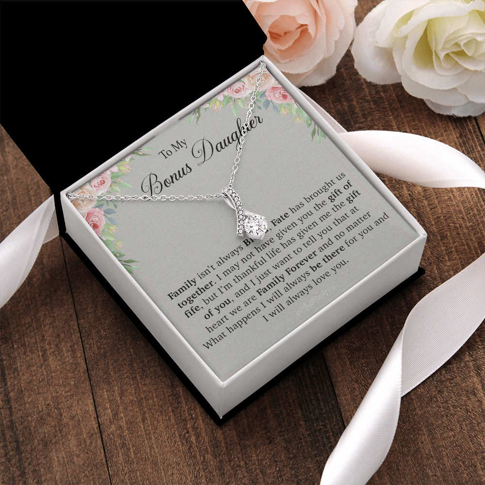 To My Bonus Daughter Necklace, Stepdaughter Gift, Bonus Daughter Birthday Gift