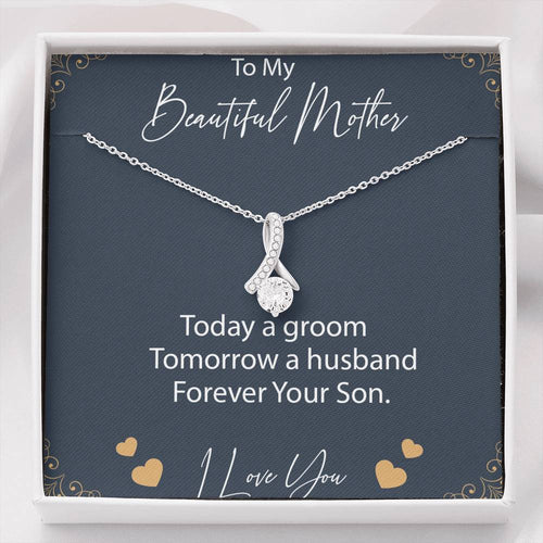 Groom to Mother Gift Necklace, Son to Mother on Wedding Day, Mother Gift From Son