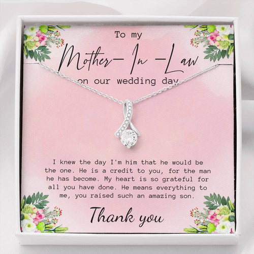 Mother In Law Gift from Bride Necklace, Mother In Law Gift on Wedding Day Gifts