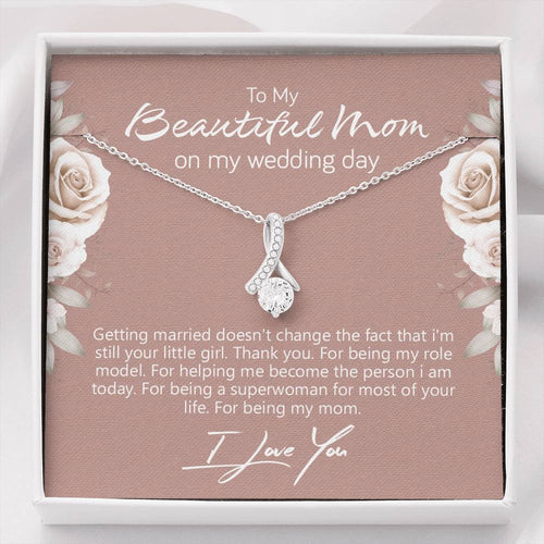 Mom Wedding Gift from Bride, Gift for Mom on Wedding Day, Mother of the Bride Necklace