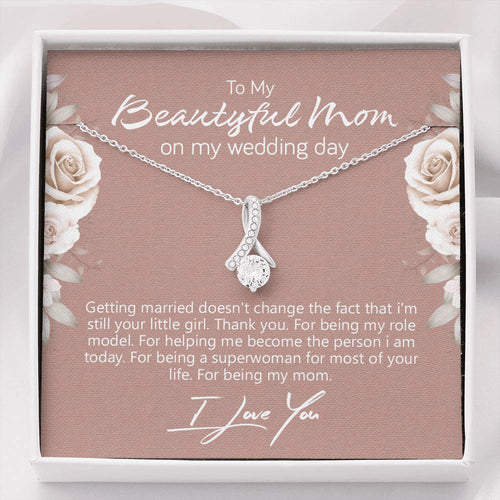 Mom Wedding Gift from Bride, Gift for Mom on Wedding Day, Mother of the Bride Necklace, Wedding Gift for Mom, Bride to Mom Gift