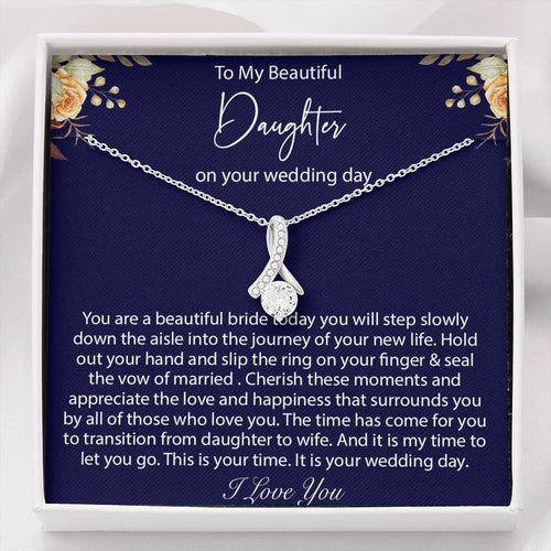 Daughter Gift on Wedding Day, Bride Gift from Mom, Daughter Wedding Day Necklace, Wedding Gift for Daughter
