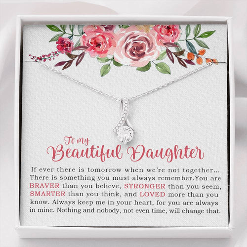 To My Beautiful Daughter Necklace, Dad And Daughter, Birthday Gift For Daughter