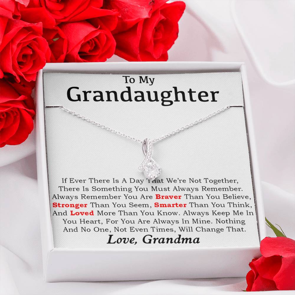 To My Granddaughter Necklace, Granddaughter Gifts From Grandma and Grandpa