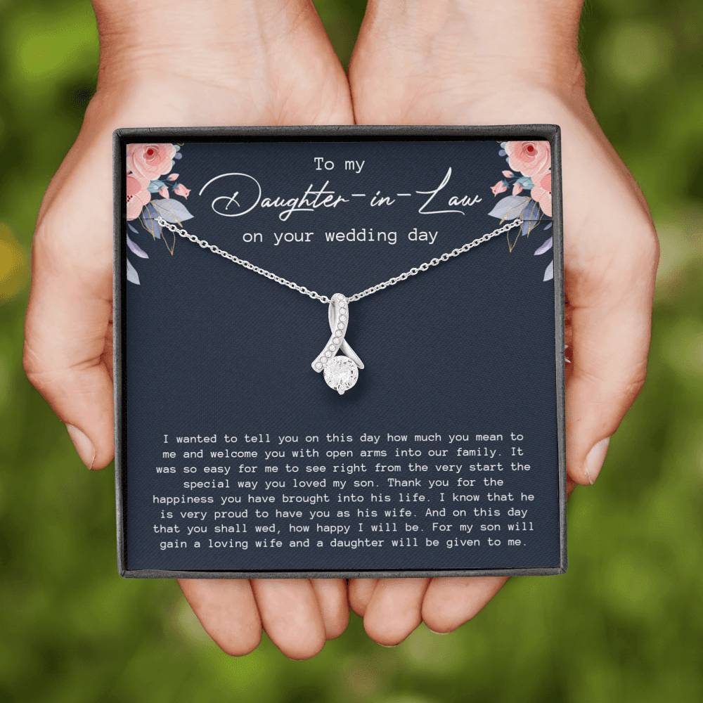 To My Daughter In Law Necklace, Wedding Gift, Bride Gift from Mother In Law Gift