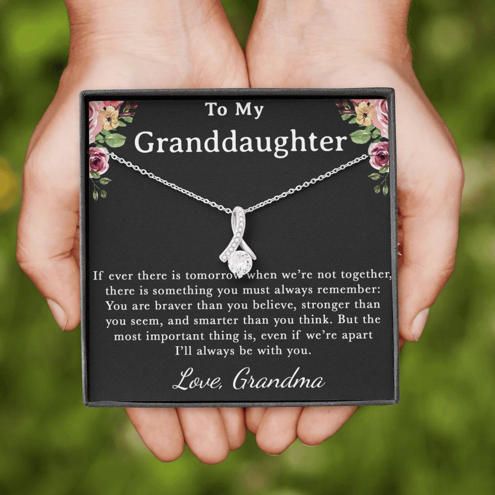 To My Granddaughter Necklace, Granddaughter Gifts From Grandma and Grandpa