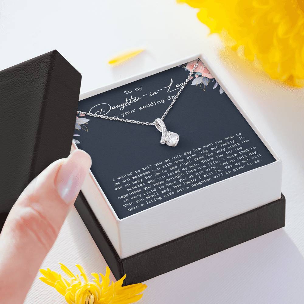 To My Daughter In Law Necklace, Wedding Gift, Bride Gift from Mother In Law Gift