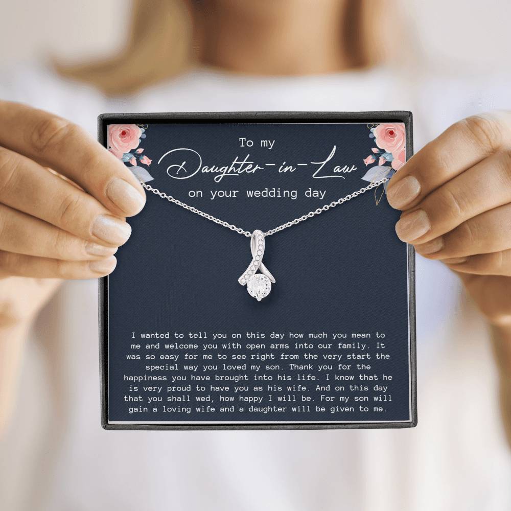 To My Daughter In Law Necklace, Wedding Gift, Bride Gift from Mother In Law Gift