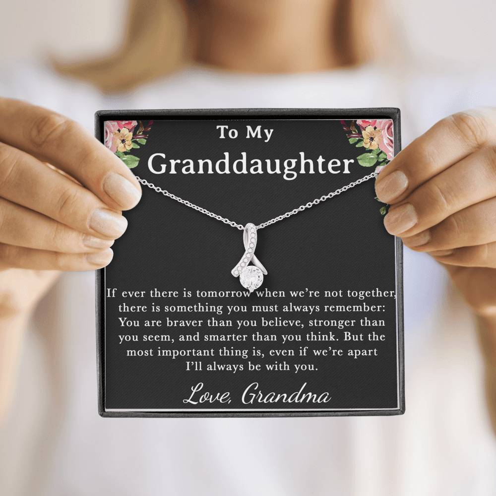 To My Granddaughter Necklace, Granddaughter Gifts From Grandma and Grandpa