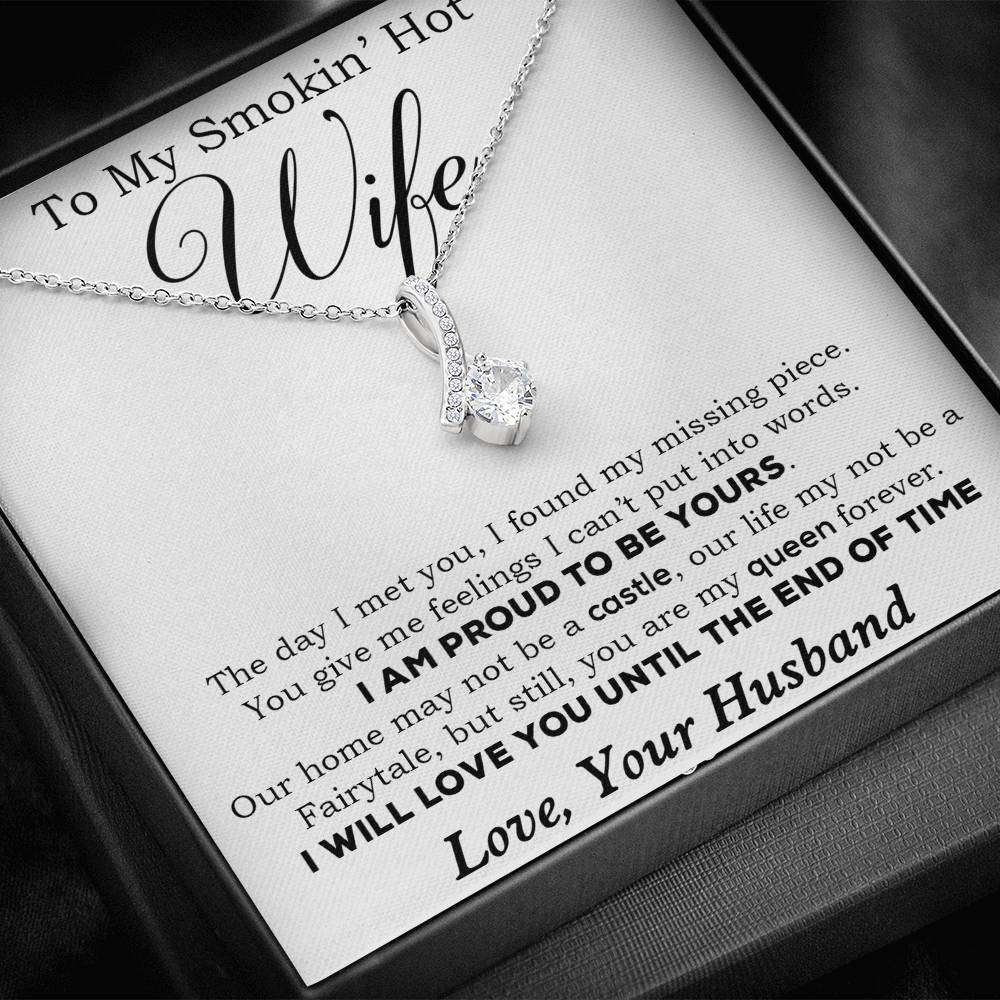 To My Smokin' Hot Wife Necklace, Birthday Necklace For Wife,Birthday Gift