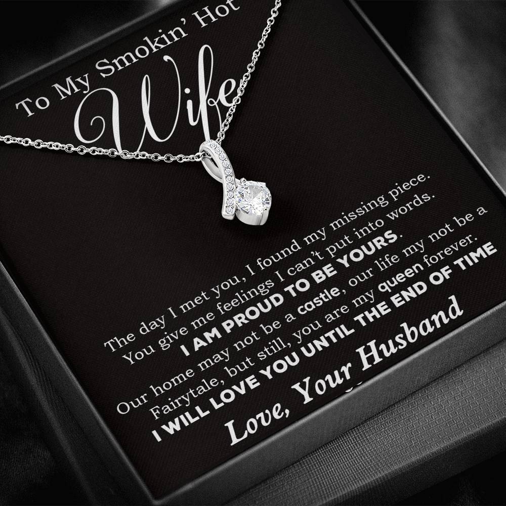 To My Smokin' Hot Wife Necklace, Birthday Necklace For Wife,Birthday Gift