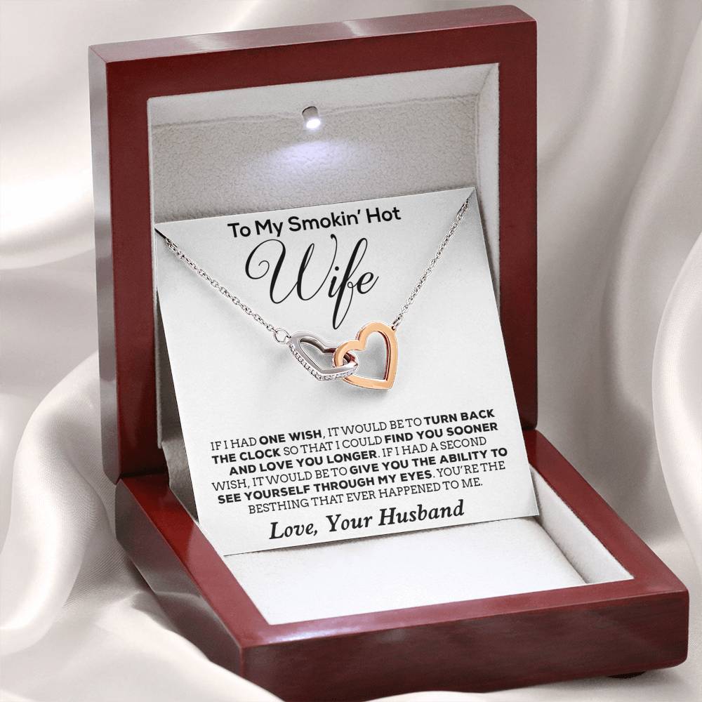 To My Smokin' Hot Wife Necklace, Birthday Necklace For Wife,Birthday Gift
