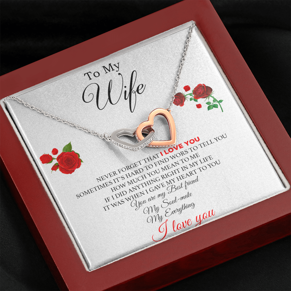 To My Wife Heart Necklace Pendant - Wife And Husband I Love You Gifts For Wife