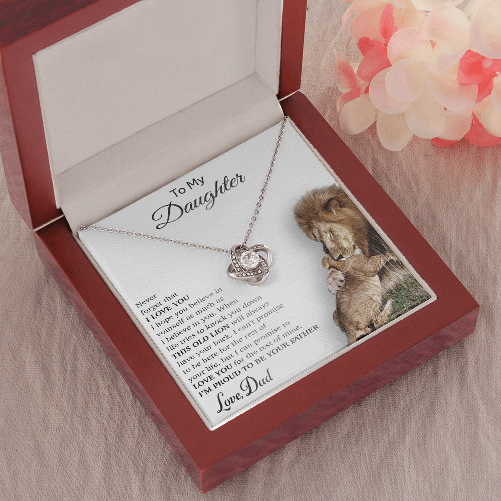 To My Daughter Necklace, Gift For Daughter From Dad, Daughter Father Lion Gift