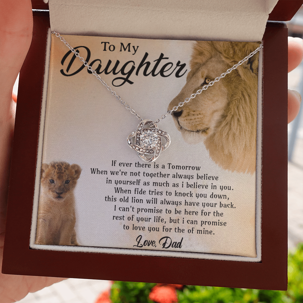 To My Daughter Necklace, Gift For Daughter From Dad, Daughter Father Lion